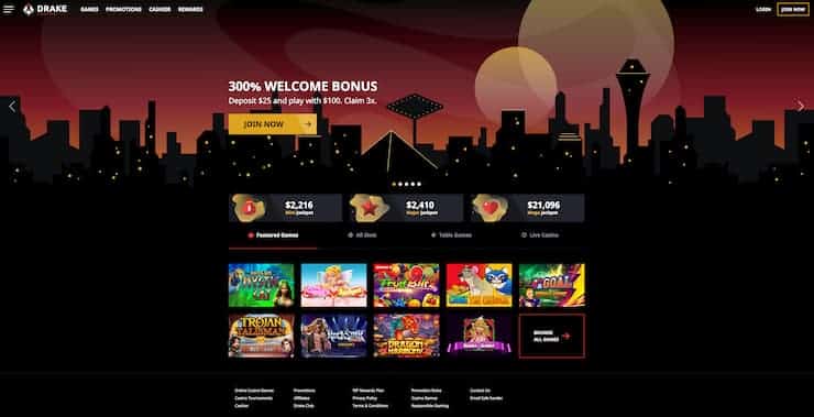 Drake Casino accepts credit cards