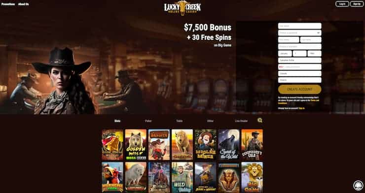 Play with your credit card at Lucky Creek Casino