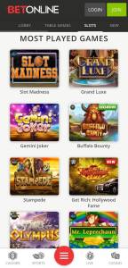 BetOnline casino mobile