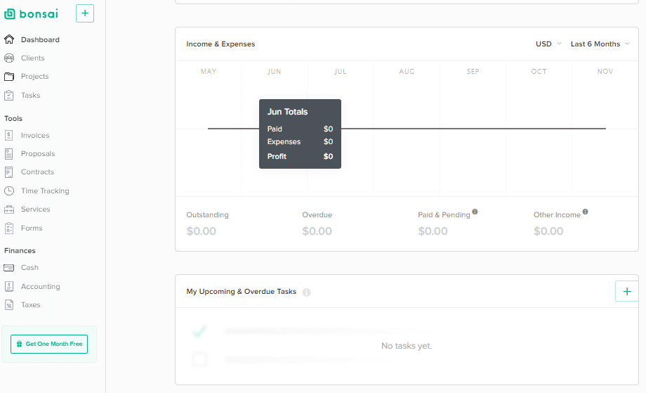 Bonsai Income and Expenses