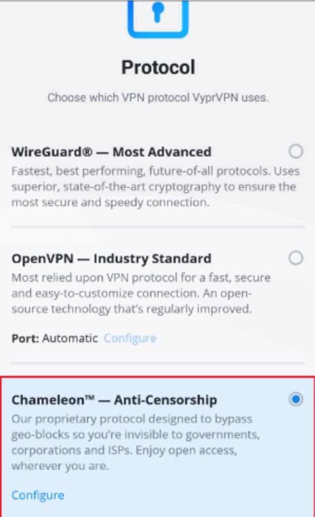 Image of VyprVPN Chameleon Protocol