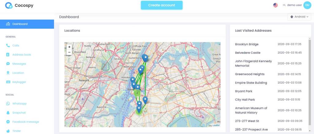 Cocospy GPS Location Tracking