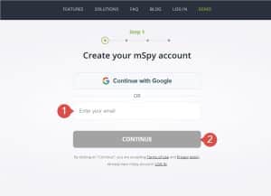 Create mSpy Account