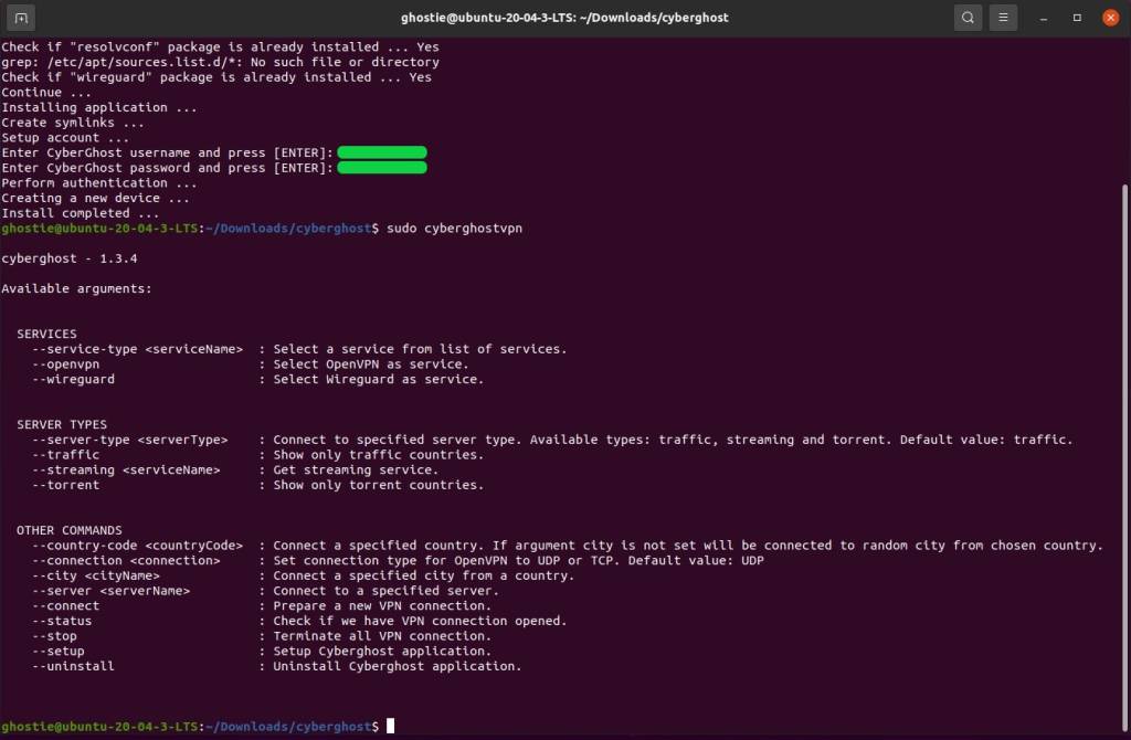 CyberGhost Ubuntu