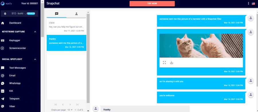 EyeZy, one of the best Snapchat spy tools