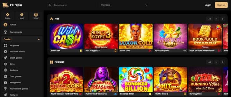 Play slots with Bitcoin at Fairspin Casino