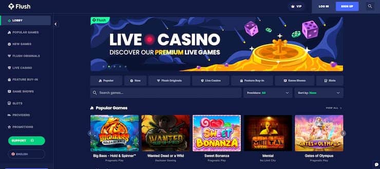 Gamble with a VPN connection at Flush casino