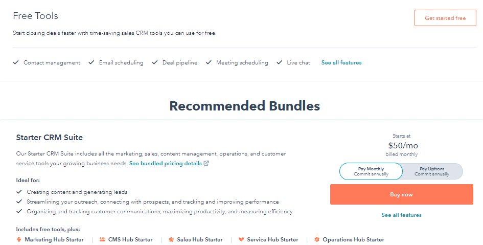 HubSpot pricing