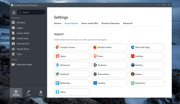 A view of NordPass Password Manager