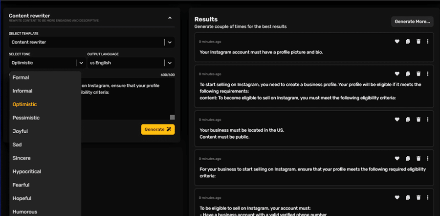 Simplified’s content rewriter