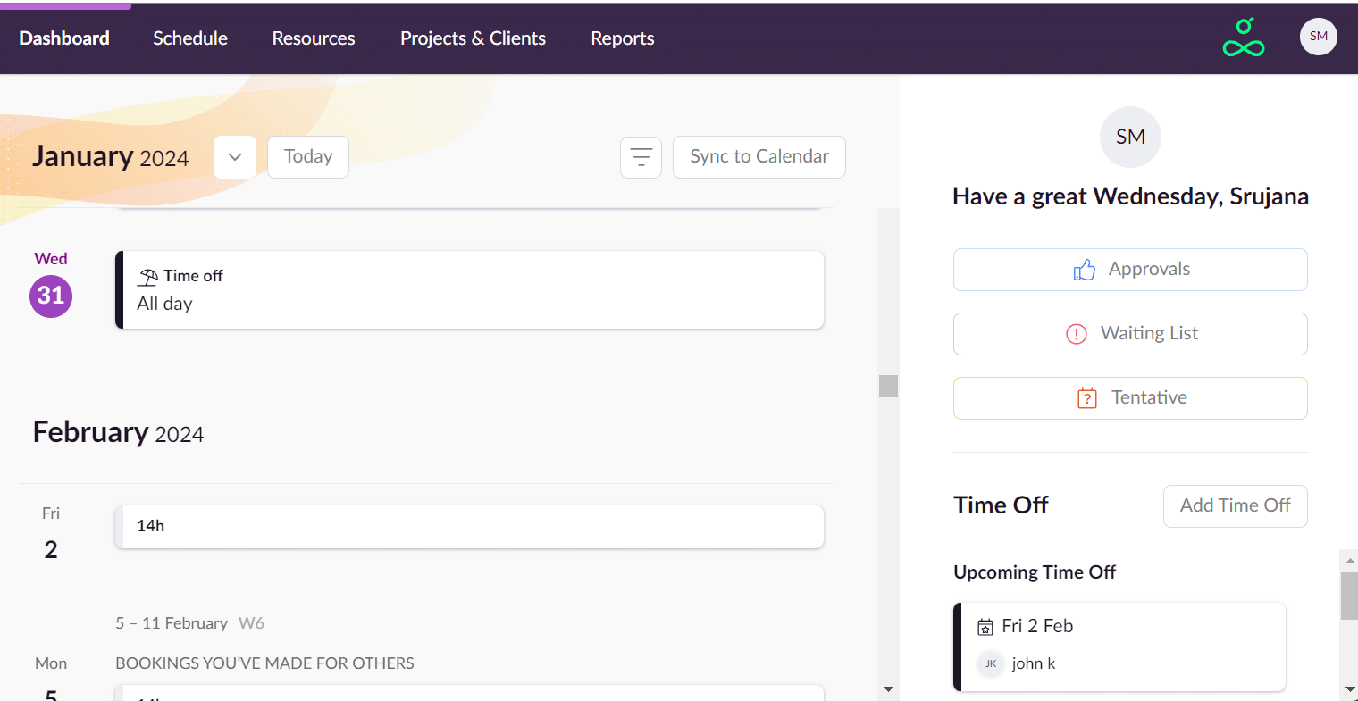 ResourceGuru Dashboard