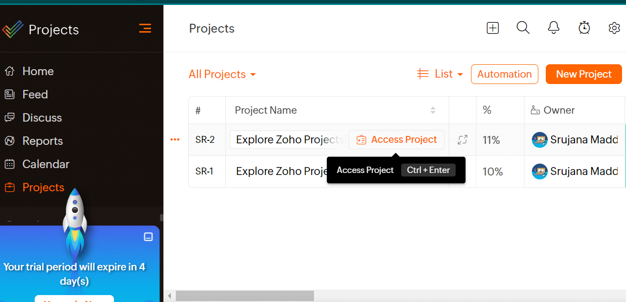 Zoho Projects setup