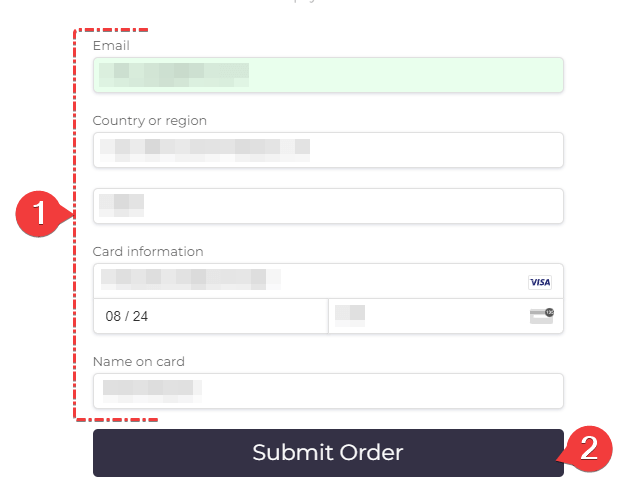 GEOfinder’s billing form