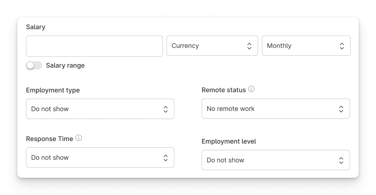 Adding custom fields necessary for your job ad