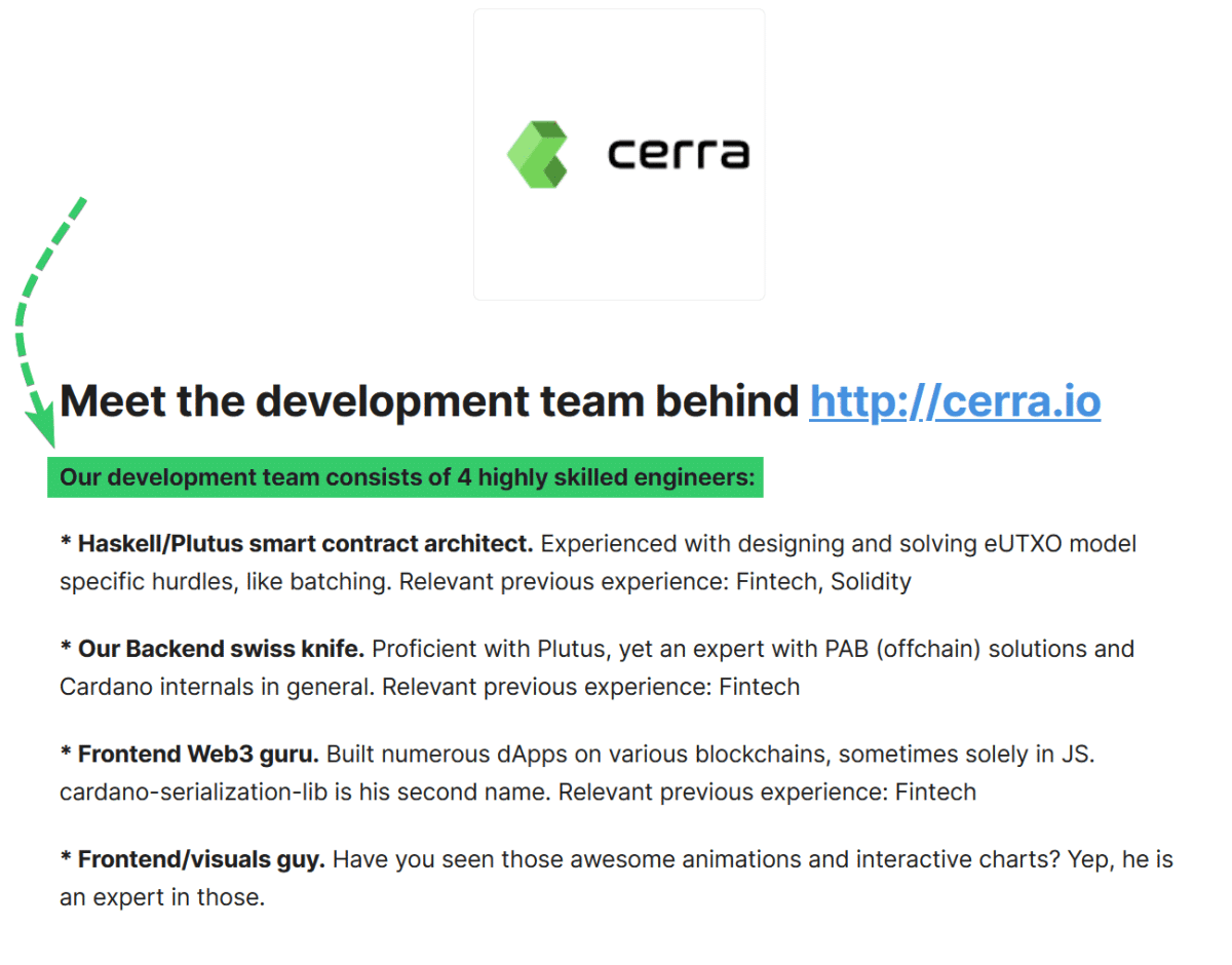 Cerra.io’s team information