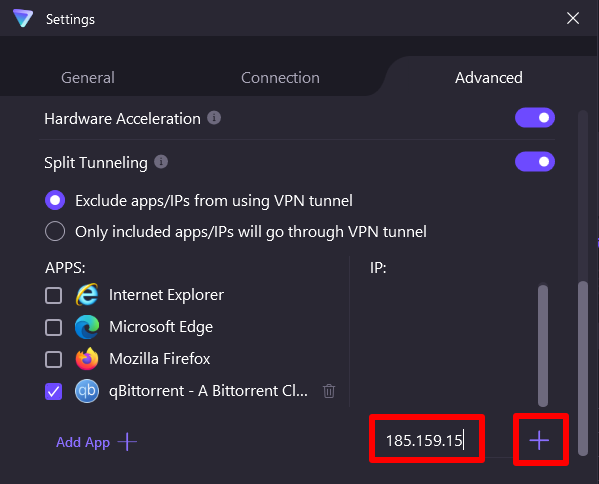 Split tunneling on Proton VPN