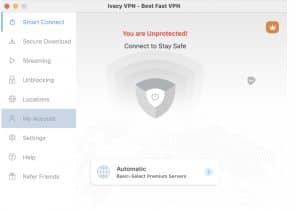 IvacyVPN Interface