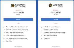 Keeper pricing