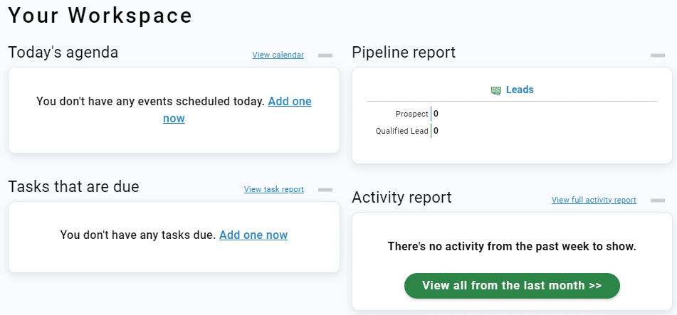 Less Annoying CRM dashboard