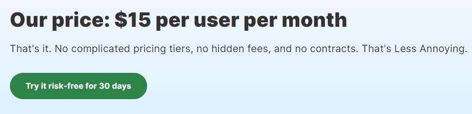 Less Annoying CRM pricing
