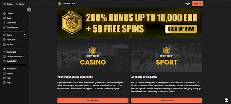 Lucky Block casino through Telegram