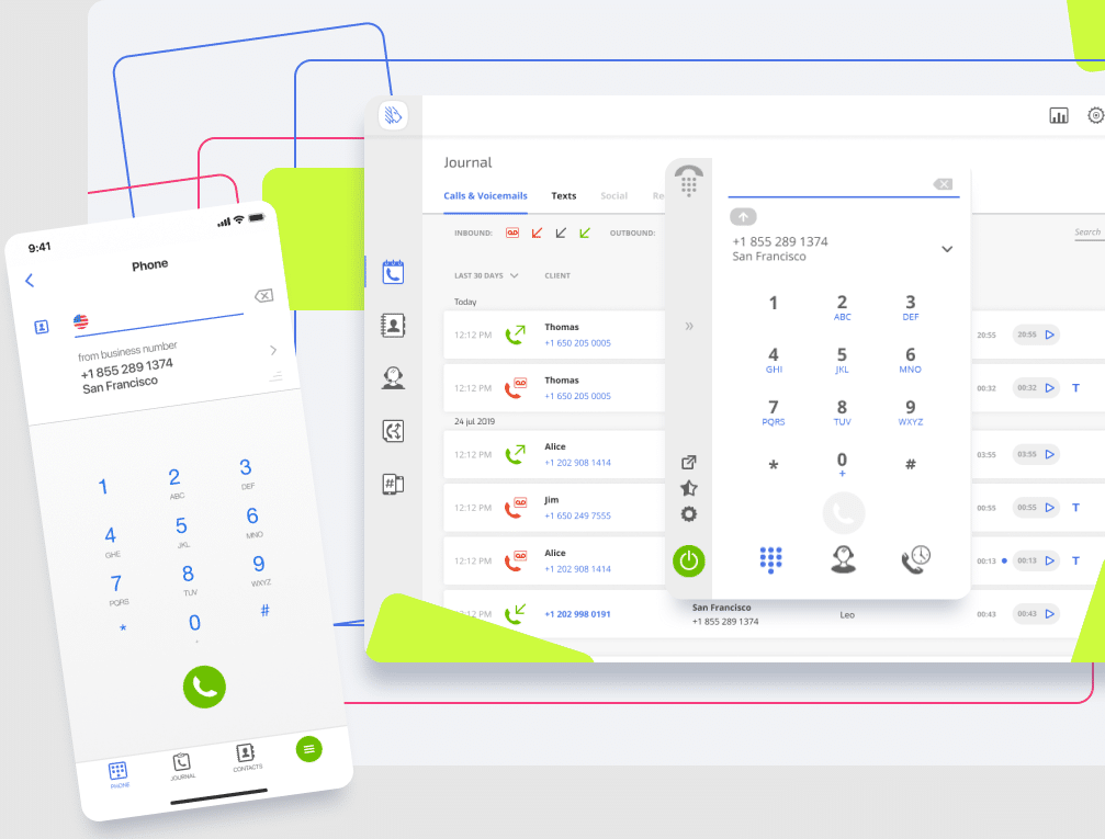 MightyCall VoIP App Dashboard