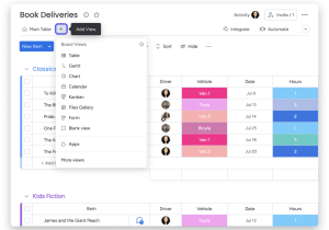 Monday.com project views