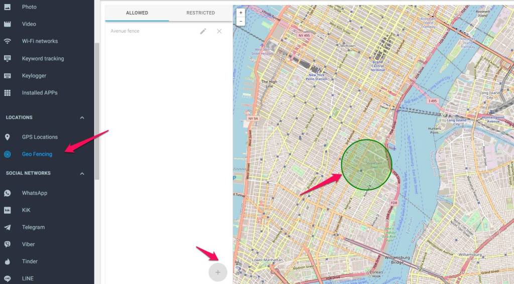 mSpy Geofencing Setup