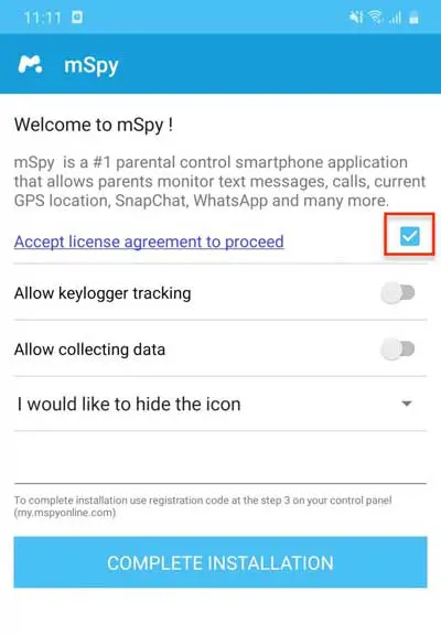 mSpy installer