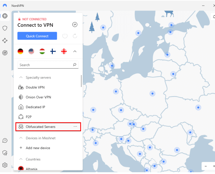 nordvpn dashboard vpn