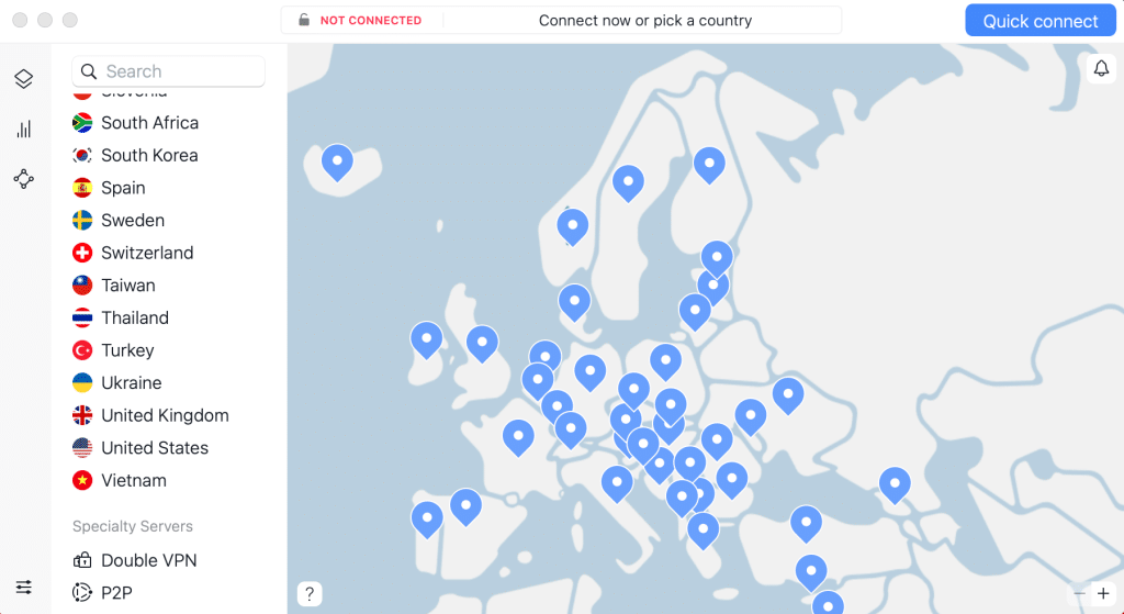 nordvpn mac dashboard