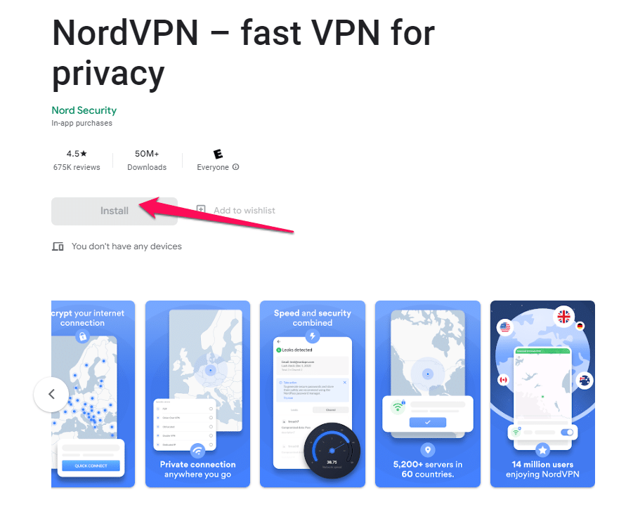 NordVPN Play Store