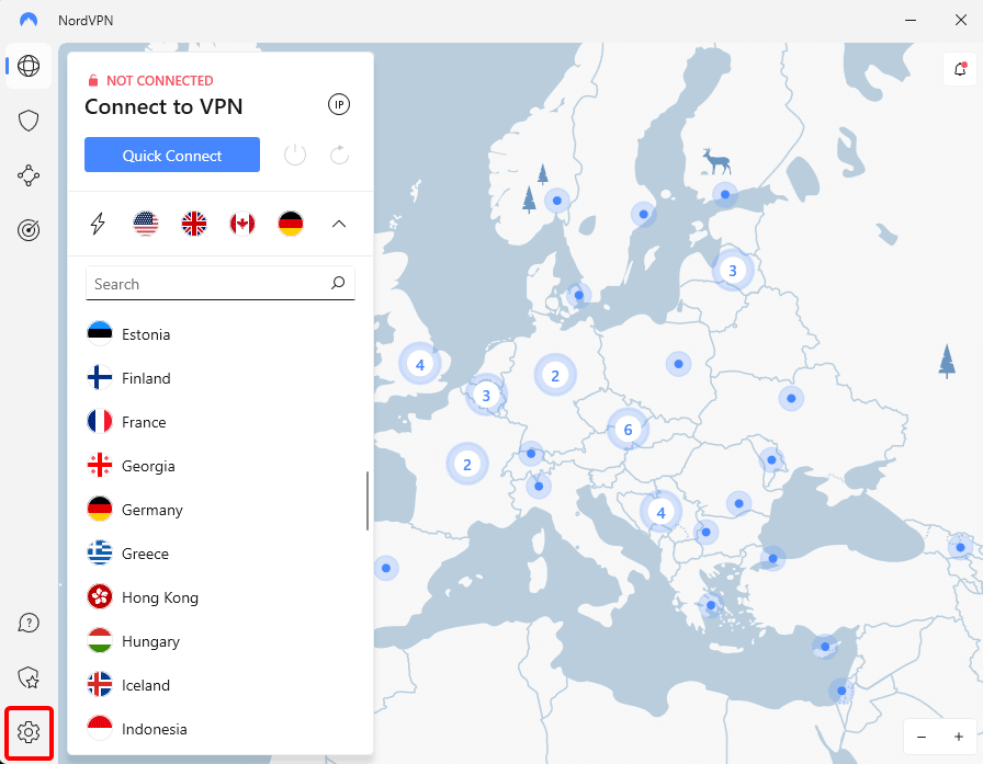 NordVPN Windows dashboard | NordVPN review