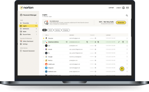 Norton password manager dashboard