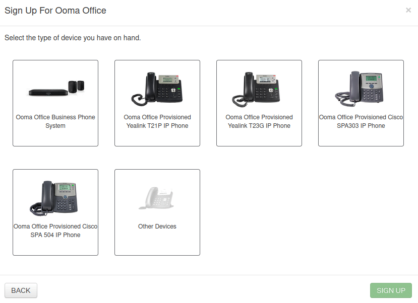 ooma device selection