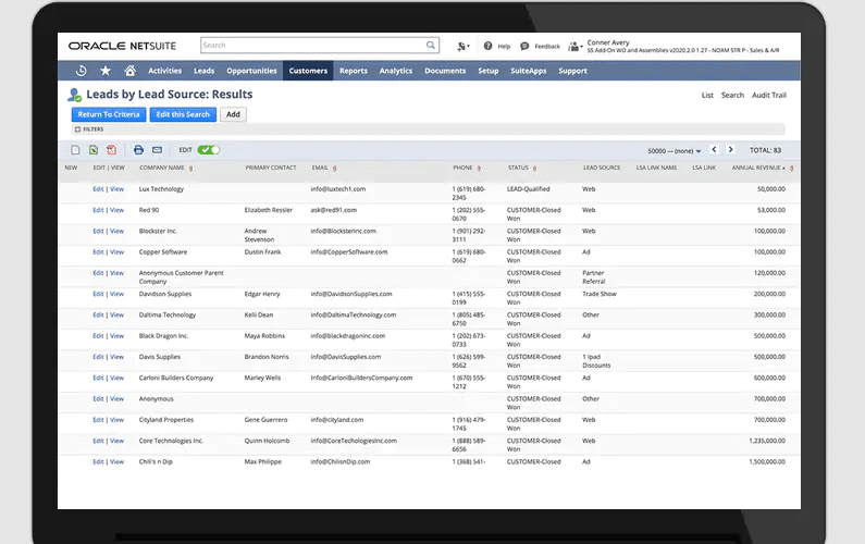 Oracle NetSuite CRM