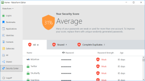 RoboForm password protection