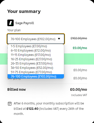 Sage pricing