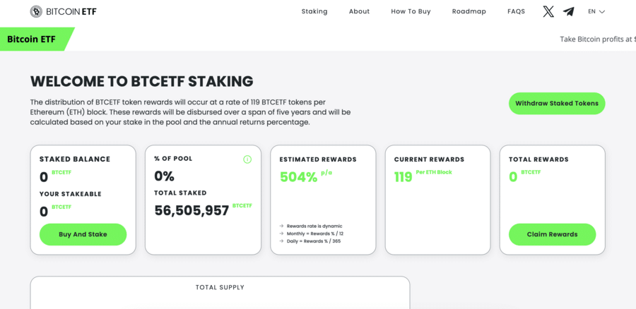 Bitcoin ETF Token - Staking