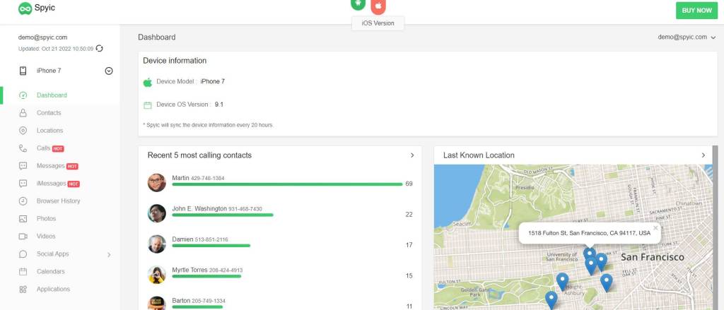 Spyic Dashboard