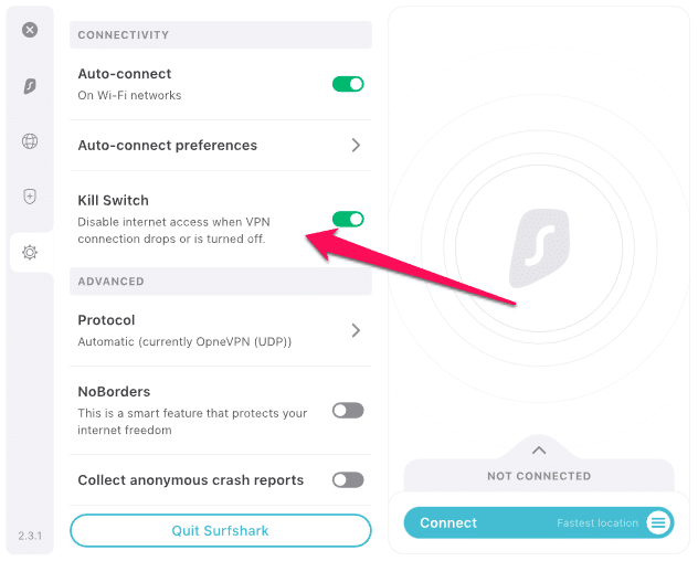 Surfshark Internet Kill Switch