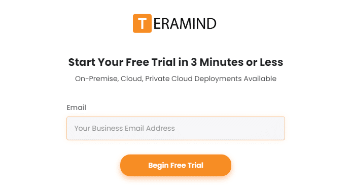 Signing up with free employee monitoring software — Teramind