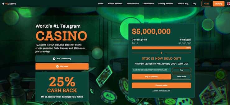 TG.Casino is a high payout casino