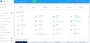 Screenshot of TheOneSpy dashboard