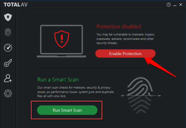 TotalAV Enable Protection