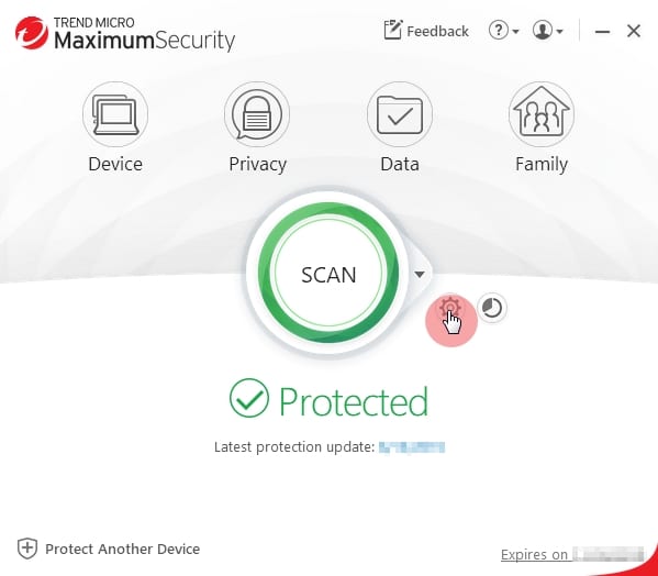 TrendMicro's scanning screen