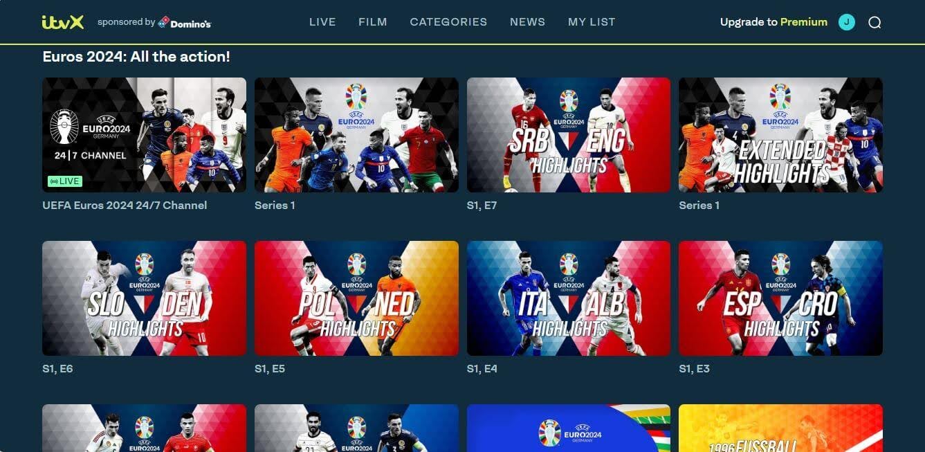 Streaming EURO 2024 on ITVX