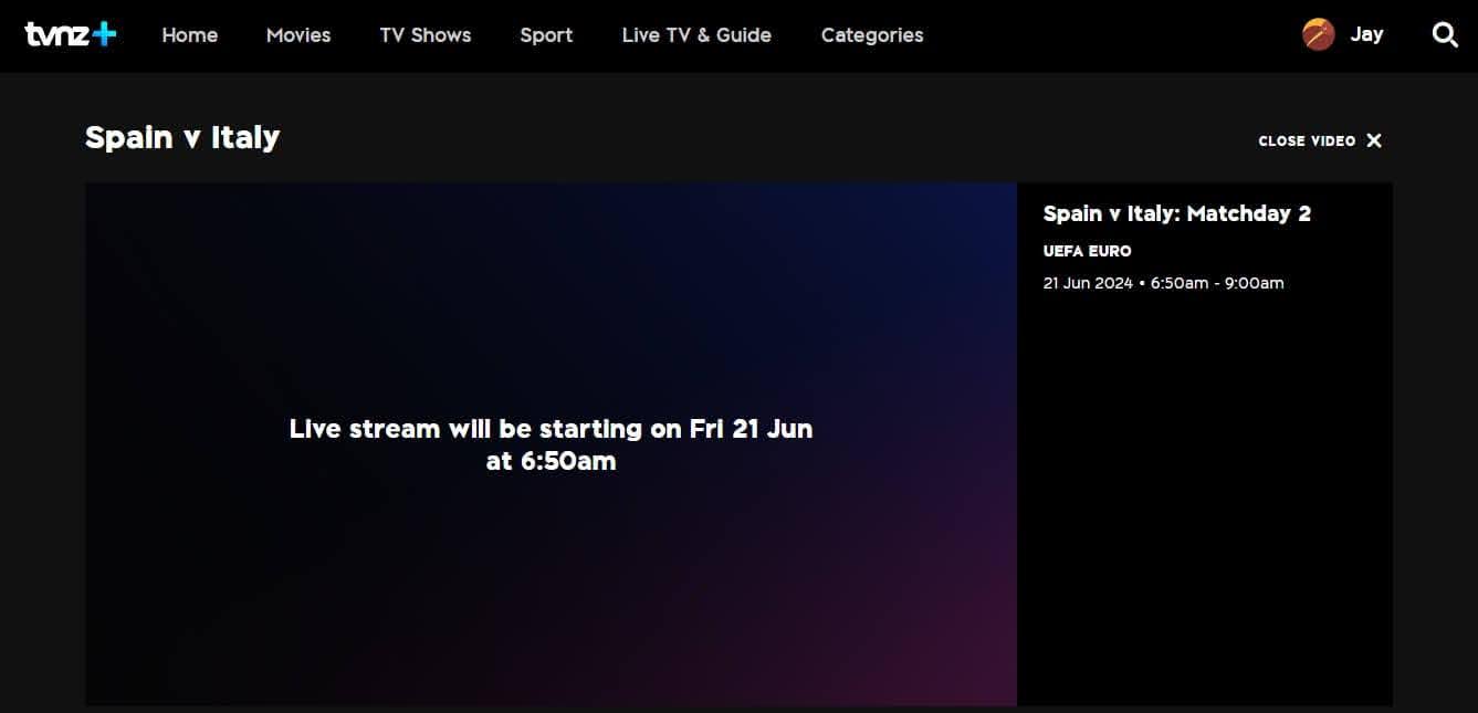 Streaming EURO 2024 on TVNZ+