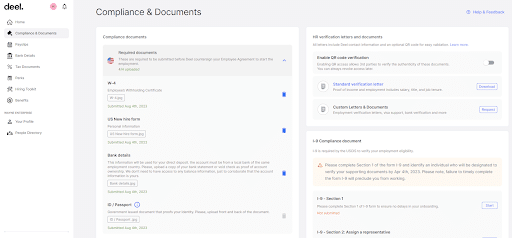 Deel software compliance management