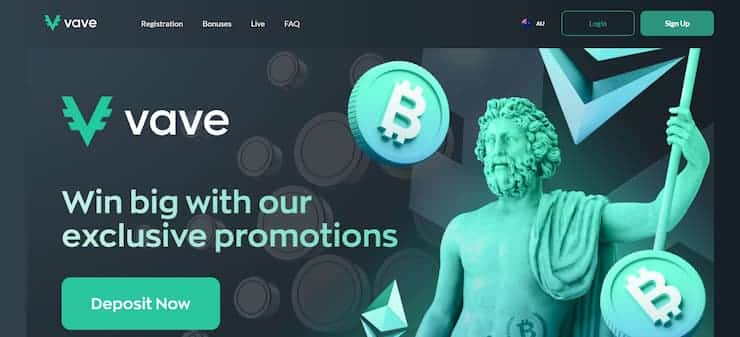 Play Bitcoin slots at Vave Casino